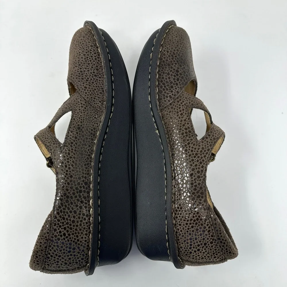 Alegria Dayna Choco Dottie Mary Jane Shoes Women 38 US 7.5 Brown Leather Comfort